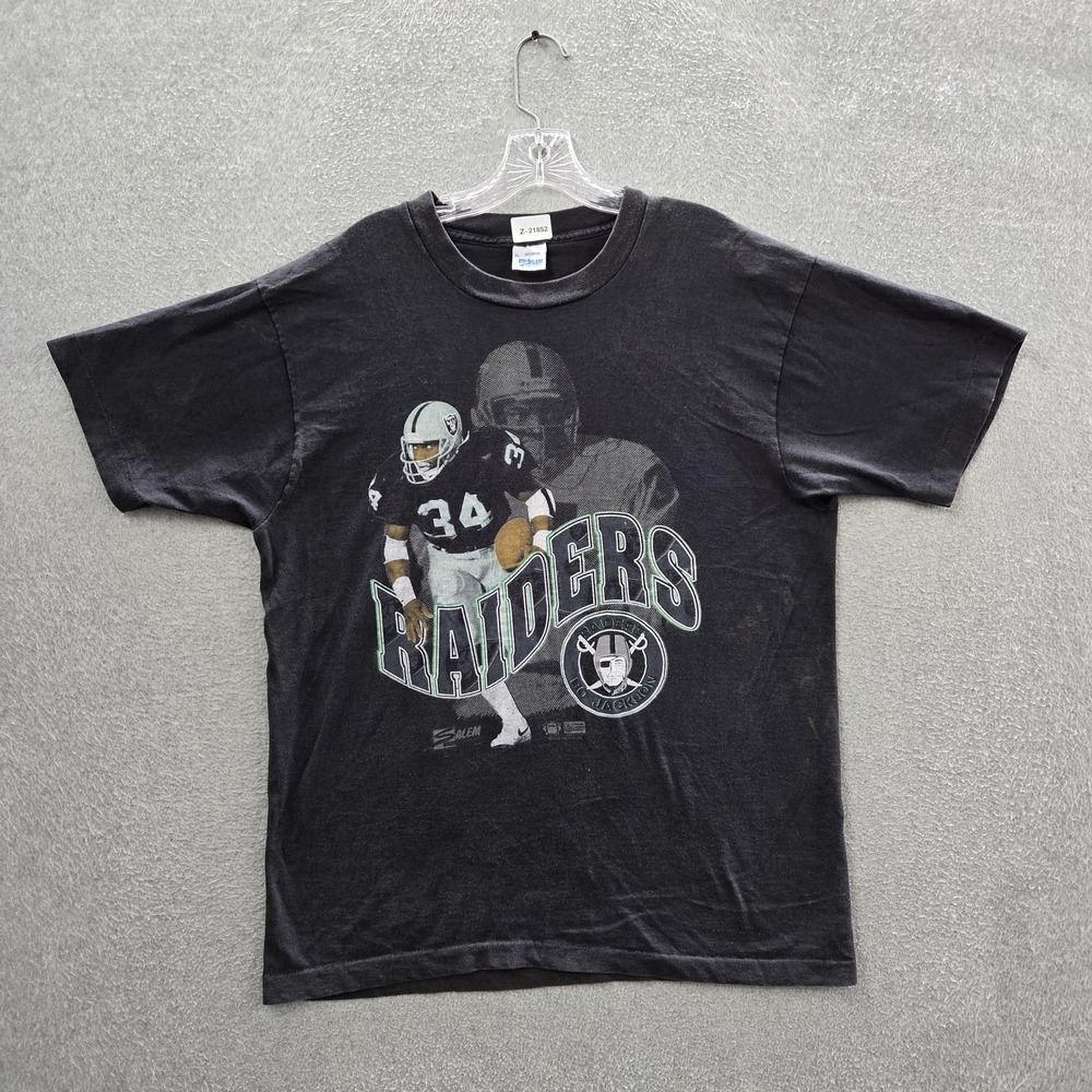VINTAGE Los Angeles Raiders Men Shirt XL Single Stitch Bo Jackson 90s USA READ